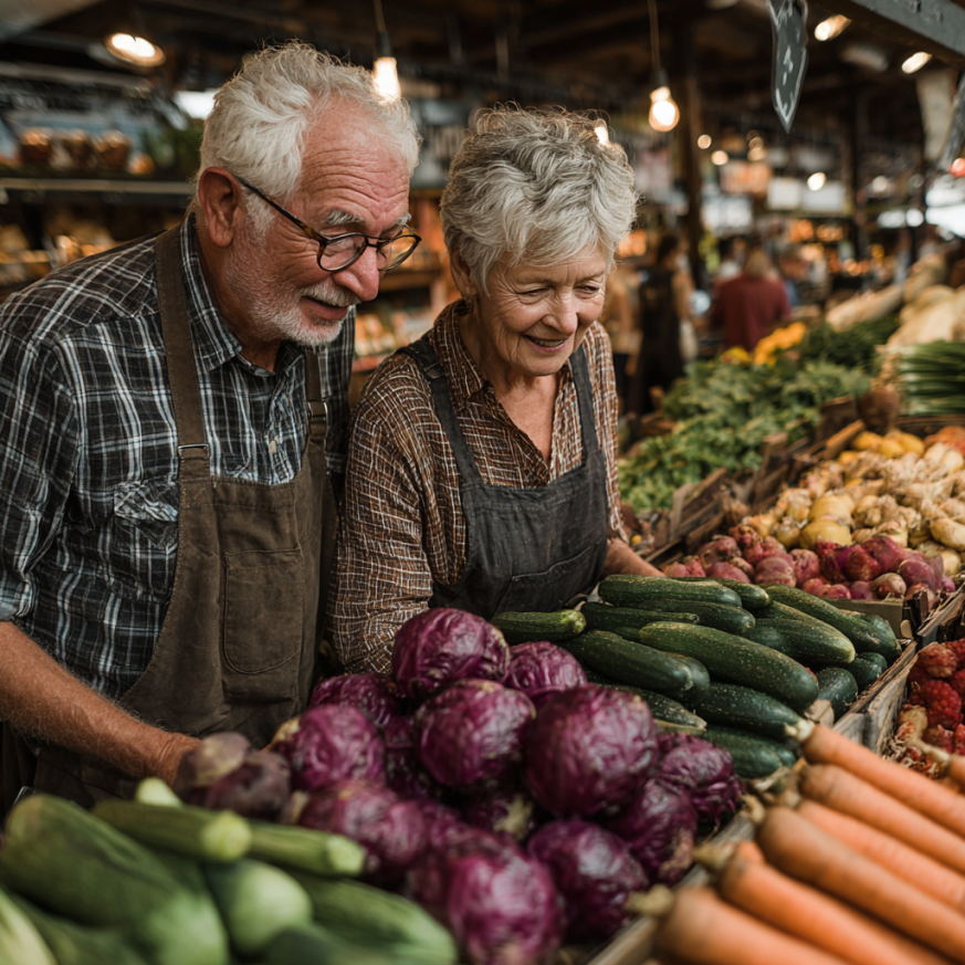Senior fericit la masa